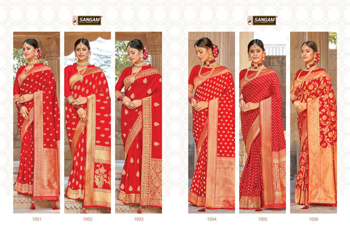 Sangam Red Rose 2 Latest Fancy Designer Wedding Wear Heavy Pure Silk Designer Saree Collection
